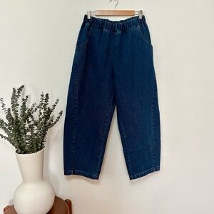 le bon shoppe arc pants blue denim large